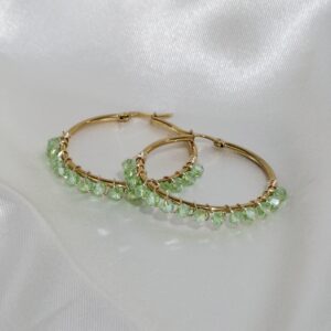 Argollas de Acero Inoxidable con Cristales